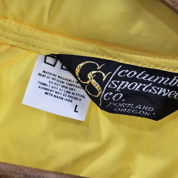 Columbia Coat Men Large Yellow Vintage 80s 90s Puffer Jacket Synthetic Insulated - Picture 3 of 16